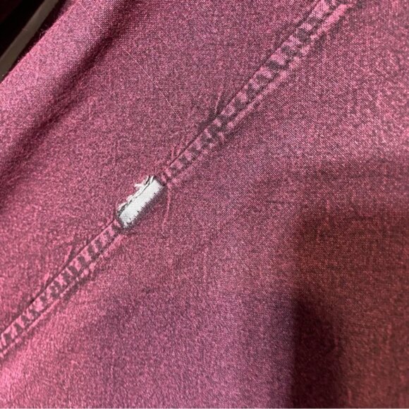 Vintage Yaya Burgundy Boho Scoop Neck Button Front Embroidered Top M - Picture 8 of 16